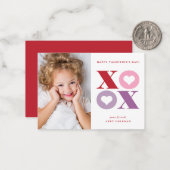 XOXOフォトモダンクラスルームのバレンタインのカード ノートカード (正面/裏面インサイチュ)