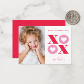 XOXOフォトモダンクラスルームのバレンタインのカード ノートカード (正面/裏面インサイチュ)