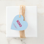 XOXOブルーハートおもしろいかわいいバレンタインデーカスタム フェイバータグ (インサイチュ)