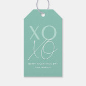 XOXOミントモダングリーンバレンタインデー ギフトタグ (正面)