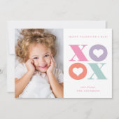 XOXOモダンポートレートフォトvalentinesデイカード ノートカード (正面)