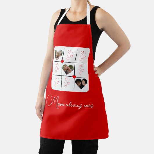 XOXOモダン赤いハートマザーズ日写真 エプロン (インサイチュ)