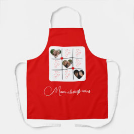 XOXOモダン赤いハートマザーズ日写真 エプロン