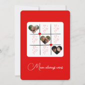 XOXOモダン赤いハートValentines Dayフォトカード 招待状 (正面)