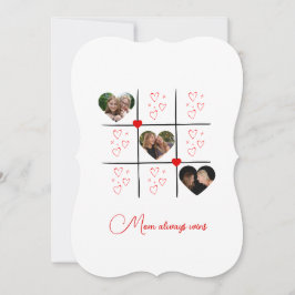 XOXOモダン赤いハートValentines Dayフォトカード 招待状