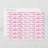 XOXOラブハッピーバレンタインデーピンクレッドギフト シーズンポストカード (正面/裏面)