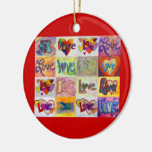 XOXOラブモザイクオーナメントアート セラミックオーナメント (左)