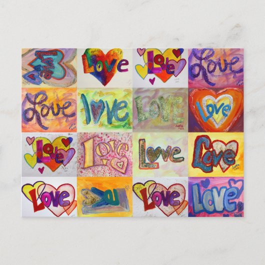 XOXOラブモザイクポストカード ポストカード (正面)