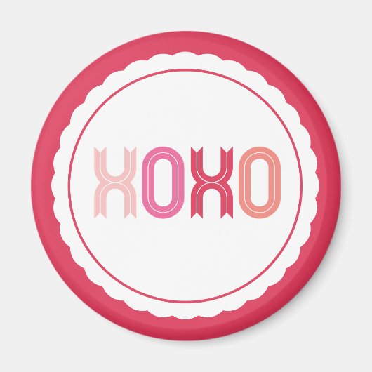 XOXOラブ&キススカロップスウィートバレンタインデー マグネット (正面)