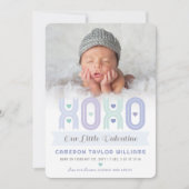 XOXOリトルバレンタインフォトボーイ誕生のお知らせ シーズンカード (正面)