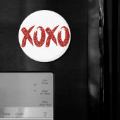 XOXOレッドグリッター |トレンディーモダングラブ筆跡 マグネット