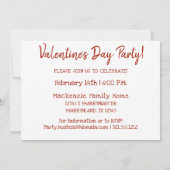 XOXOレッドグリッター | Glam Brushstroke Hugとキス 招待状 (裏面)