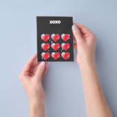 Xoxoロマンチック赤いハートバレンタインデー チラシ (手)