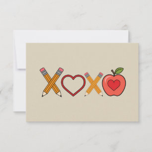 XOXO先生バレンタインデーペンシルとアップル サンキューカード