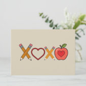 XOXO先生バレンタインデーペンシルとアップル 招待状 (スタンド正面)