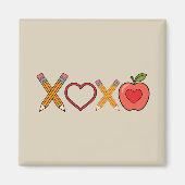 XOXO先生バレンタインデー鉛筆とリンゴ マグネット (正面)