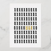 XOXO写真とゴールドフォイルカップルイニシャル 箔シーズンカード (正面)