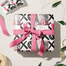 XOXO写真とハートパターンバレンタインデー