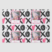 XOXO写真とハートパターンバレンタインデー 薄葉紙 (正面)