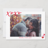 XOXO写真パーソナライズされたIバモダンレンタインデー シーズンカード (正面)