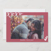 XOXO写真パーソナライズされたIヒッピーモダンピンクIヴァル シーズンカード (正面)