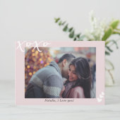 XOXO写真パーソナライズされたIピンクIバモダンレンティネス シーズンカード (スタンド正面)