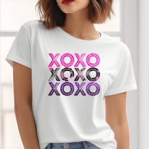 Xoxo動揺してグリッターバレンタインデーTシャツ