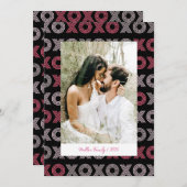 XOXO家族モダン写真バレンタイン シーズンカード (正面/裏面)