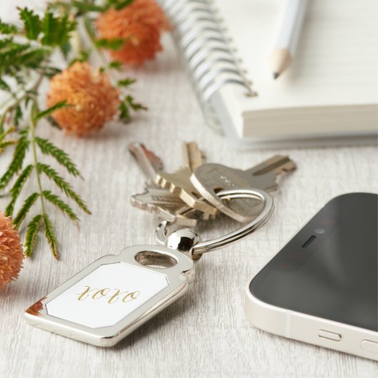 XOXO引用文フェイク金ゴールドグリッター背景テンプレート キーホルダー (側面)