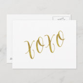 XOXO引用文フェイク金ゴールドグリッター背景テンプレート ポストカード (正面/裏面)