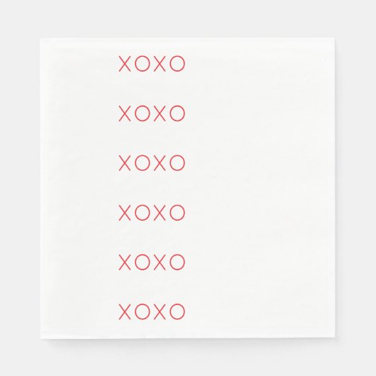 XOXO愛あなたバレンタインホットピンクハグキス スタンダードランチョンナプキン (正面)