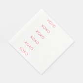 XOXO愛あなたバレンタインホットピンクハグキス スタンダードランチョンナプキン (角)