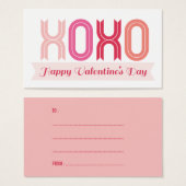 XOXO愛とキスバレンタインデイギフトラベル (正面&裏面)