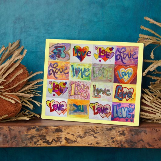 XOXO愛モザイクコラージュ絵画の詩のプラーク フォトプラーク (側面)