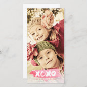 XOXO愛水彩画のクリスマスの写真の上敷カード シーズンカード (正面/裏面)