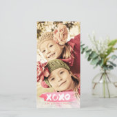 XOXO愛水彩画のクリスマスの写真の上敷カード シーズンカード (スタンド正面)