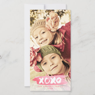 XOXO愛水彩画のクリスマスの写真の上敷カード シーズンカード