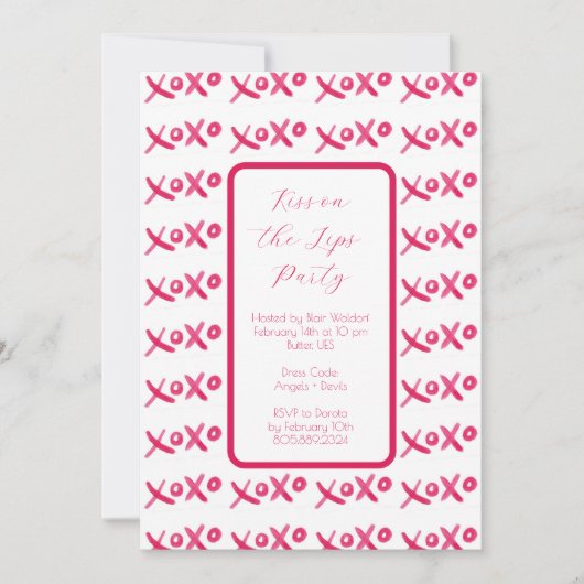 XOXO手招色彩の鮮やか待 招待状 (正面)