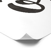 xoxo白黒タイポグラフィポスタープリント ポスター (角)