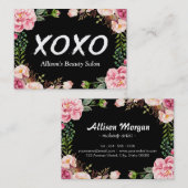 XOXO美しいスパサロンエレガントフローラ包装 名刺 (正面/裏面)