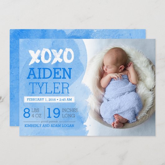 XOXO誕生発表 案内状 (正面/裏面)