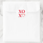 XOXO赤いハート ラウンドシール (バッグ)