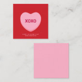 XOXO赤ピンクの会話ハートバレンタインカード エンクロージャーカード (正面/裏面)