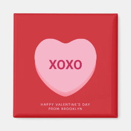 XOXO赤ピンクの会話ハートバレンタインデー マグネット