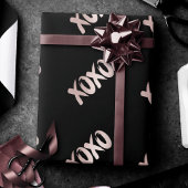 XOXO赤面ピンク |手書きブラシスクリプト ラッピングペーパー