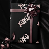 XOXO赤面ピンク |手書きブラシスクリプト ラッピングペーパー