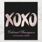 XOXO赤面ピンク | Chic Brushstroke カスタム Keepsake ワインラベル (シングルラベル)