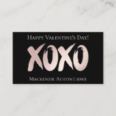 XOXO赤面ピンク | Chic Brushstroke Valentines Day ノートカード (正面)