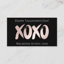 XOXO赤面ピンク | Chic Brushstroke Valentines Day ノートカード