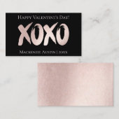 XOXO赤面ピンク | Chic Brushstroke Valentines Day ノートカード (正面/裏面)
